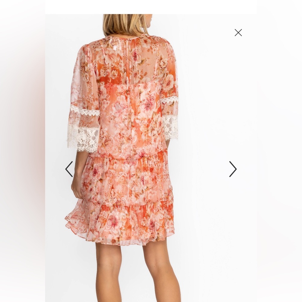 NWT Johnny Was Yours Truly Silk Floral Mini Dress Size M 2PC - Picture 3 of 15